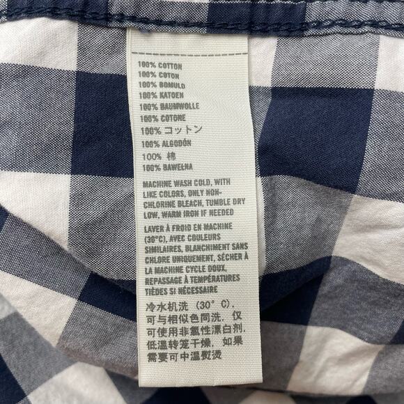 HOLLISTER BUTTON DOWN LONG SLEEVE SNAP SHIRT PLAID CHECK BLUE WHITE PLAID MEDIUM - Picture 8 of 8